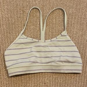 Lululemon light green with grey stripes sports bra
